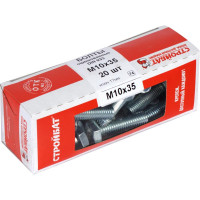 Болт Стройбат DIN 933 М10x35 белый цинк 20 шт 305420