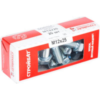 Болт Стройбат DIN 933 М12x25 белый цинк 20 шт 305440