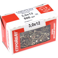 Универсальные саморезы Стройбат 3,0x12 желтый цинк 500 шт. 037861