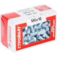 Болт Стройбат DIN 933 М6x10 белый цинк 305290