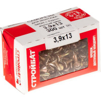 Саморезы Стройбат для монт. окон с буром 3,9x13 желтый цинк 300 шт. 275460