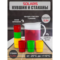Набор посуды SOLARIS 6 стаканов 0,25л в кувшине S1603