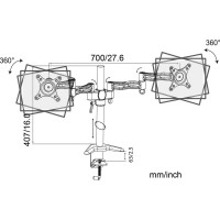 Кронштейн для мониторов CACTUS CS-VM-D08-AL серебристый, 13"-27" макс. 8 кг, настольный, поворот и наклон 441661