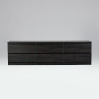 Тумба для ТВ Гуд ЛАКК КАСТОР 6 ящиков, 194x39x54 см, черная, дуб венге 2.03.03.110.5