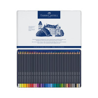 Цветные карандаши Faber-Castell goldfaber, 36 цветов, круглые, заточенные, металлическая коробка 114736