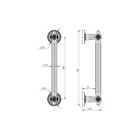 Ручка-скоба Armadillo ( Matador PULL CL) AS-9 античное серебро PULL.CL250.Matador 36537