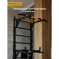Шведская стенка c турником BARFITS new age s3 без опоры на пол, турник рукоход, черный na-s3-ruk-black