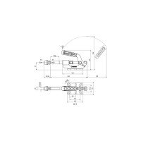 Зажим плунжерный с горизонтальным кронштейном KUKAMET, усилие 765 кг 521-5-Q20