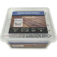 Саморезы Camo Hidden Wood Screws A2 60 mm, 350 шт., для скрытого монтажа террас и фасадов с помощью инструмента Marksman арт. 60350A2