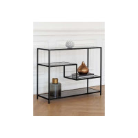 Консоль GreenWeen JAQLENE черный каркас, столешница тонированное стекло, 1000x350x810, GW-KONS-JAQLENE-B-G