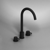 Смеситель для умывальника встраиваемый в столешницу Damixa Scandinavian Pure  трёхсекционный, черный 360200300