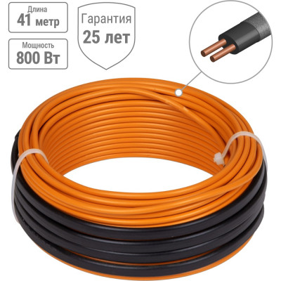 Двухжильный теплый пол в стяжку TDM ELECTRIC ПРОФИ, 41 м, 800 Вт, S укладки 4,7-6,7 м², SQ2501-0017