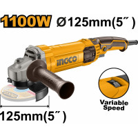 Угловая шлифовальная машина INGCO 1100 Вт, 125 мм INDUSTRIAL AG1100385