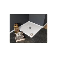 Поддон Aquanet 001 Pleasure NEW литьевой, 900х900х30 мм, крышка из нержавеющей стали, белый камень 00255436