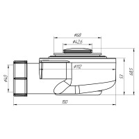 Сифон для поддона АНИ Пласт 53 мм, 1 1/2x50, клик-клак E450CL 025-1042