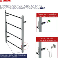 Электрический полотенцесушитель ДВИН J plaza neo 80/50 К диммер, квадрат, черный матовый 4656759179083