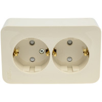 Розетка Systeme Electric Blanca о/у, двойная, с заземлением, со шт., изол.пл., 16а, 250в, бежевый BLNRA011217