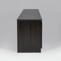 Тумба для ТВ Гуд ЛАКК КАСТОР 6 ящиков, 194x39x54 см, черная, дуб венге 2.03.03.110.5