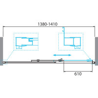 Душевая дверь BelBagno DUE-BF-1-140-C-Cr