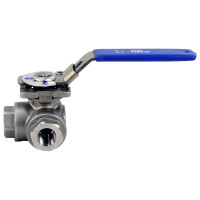 Кран шаровой DN.ru L-тип стандартнопроходной RP.SS316.200.MM-ISO Ду40 Ру63, ISO-фланец D160-07666