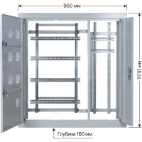 Корпус этажного щита TDM 7 кв. модификация 3, 1010x950x160 мм SQ0905-1347