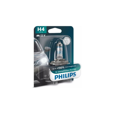 PHILIPS Автолампа H4 60/55 P43t-38+150% X-tremeVision Pro150 3700К 12V 12342XVPB1