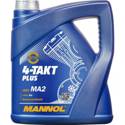 MANNOL 4-TAKT PLUS 10W40 4 л. Полусинтетическое моторное масло для мотоциклов 10W-40 1425