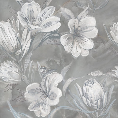 Панно Azori Ceramica 63x63 см, opale grey flower 588912003