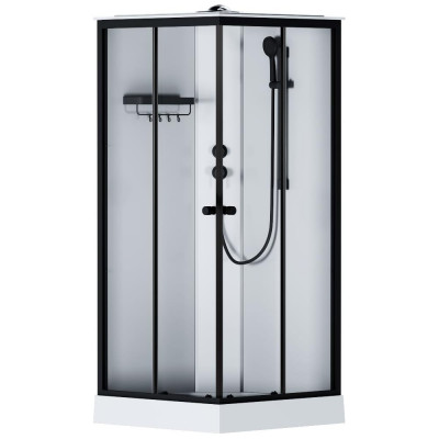 AM.PM X-Joy Square кабина душевая 90x90, профиль мат.черный, стекло прозрачное W94C-403-090BT