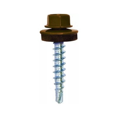 Кровельный саморез Bohrer ПРОМ 4,8x29 RAL8017 шоколад 4500 шт. SKRAL-4,8х29 RAL8017