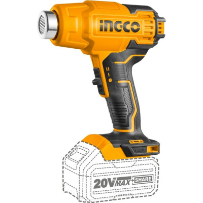 INGCO Фен аккумуляторный 20В без АКБ и ЗУ INDUSTRIAL HGLI2002