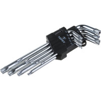 Ключи пятигранные TS10-50, набор 9 шт., с отверстием, длинные, сталь CrV TOPEX 35D951