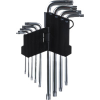 Ключи пятигранные TS10-50, набор 9 шт., с отверстием, длинные, сталь CrV TOPEX 35D951