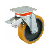 Колесо с вращающейся опорой, пластиной крепления и задним тормозом (200 мм; 1000 кг) Tellure rota 646656