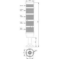 Сигнальная колонна Emas 70 мм 24 В, светодиод LED IK74L024ZM01