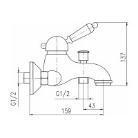 Смеситель для ванной RavSlezak LABE L554.5CMAT