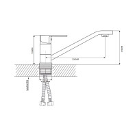 Смеситель для кухни Ekko с гайкой, белый E49301