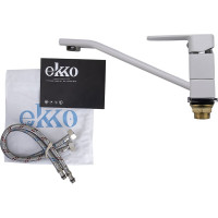 Смеситель для кухни Ekko с гайкой, белый E49301