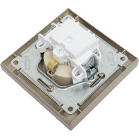 Розетка Systeme Electric AtlasDesign Шампань с/з со шторками, 16А, в сборе SE ATN000544