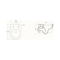 Подвесной безободковый унитаз Aquatek 530x360x344 мм 00000096345