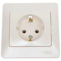 Розетка Systeme Electric Glossa Перламутр с/з, 16А в сборе SE GSL000642