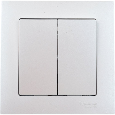 2-клавишный выключатель Systeme Electric AtlasDesign Жемчуг сх.5, 10АХ, в сборе SE ATN000452