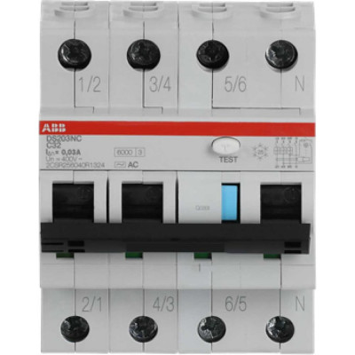 Автоматический выключатель дифференциального тока ABB DS203NC C32 AC30 2CSR256040R1324