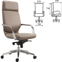 Офисное кресло BRABIX PREMIUM Resonance EX-755, мультиблок, алюминий, экокожа, бежевое 532488