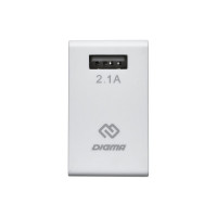 Сетевое зарядное устройство DIGMA DGWC-1U-2.1A-WG 2.1A универсальное белый 1079224
