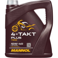 Масло моторное полусинтетическое 4-TAKT PLUS 10W40 4 л для мотоциклов 10W-40 MANNOL 1425