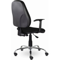 Кресло BRABIX "Comfort MG-322", хром, регулируемая эргономичная спинка, ткань, черное, 532558