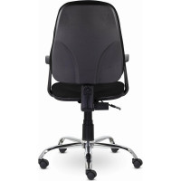 Кресло BRABIX "Comfort MG-322", хром, регулируемая эргономичная спинка, ткань, черное, 532558