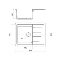 Кухонная мойка из искусственного гранита WISENT Крем MW650-30/WGER013