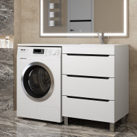 Тумба над стиральной машиной uperwood Tanos 60 см, напольная, белый/графит 291020259